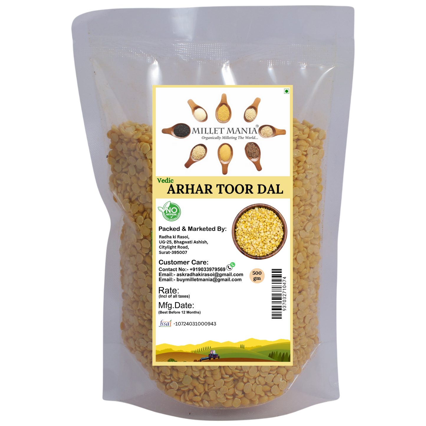 arhar dal | toor dal | pigeon pea lentils | creamy yellow dal | high protein dal (22g) | ayurvedic iron source | traditional indian dal | homemade sambar dal | digestion friendly pulses | potassium rich foods | vedic processed toor | slow cured dal | gluten free protein | heart healthy lentils | milletmania premium | diabetic friendly dal | weight management food | complete amino acids | ghee tadka dal | kitchen staple