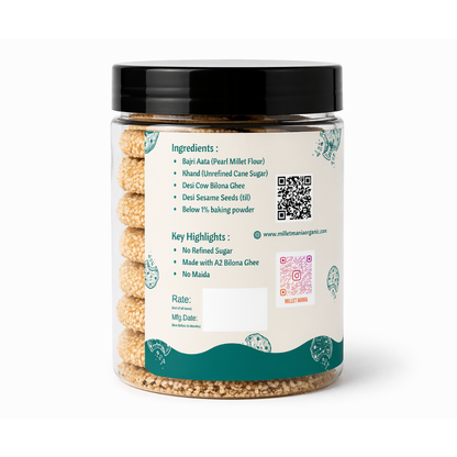 Millet Cookies of Bilona Ghee - Sesame (Til) (90g)