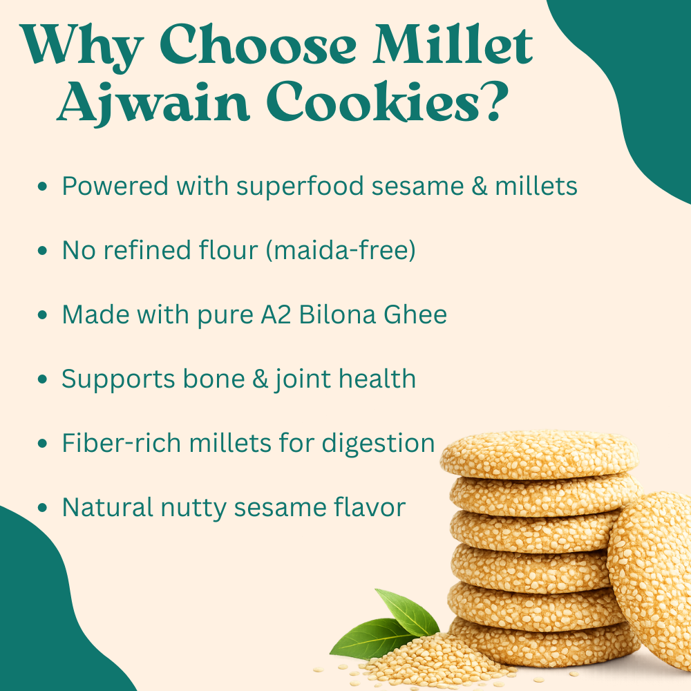 Millet Cookies of Bilona Ghee - Sesame (Til) (90g)