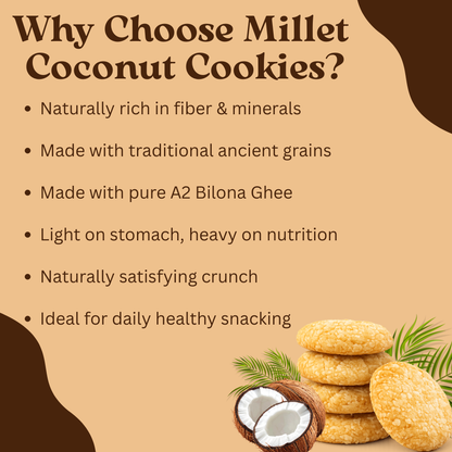 Millet Cookies of Bilona Ghee - Coconut (90g)