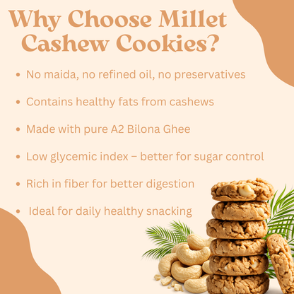 Millet Cookies of Bilona Ghee - Cashew (90g)