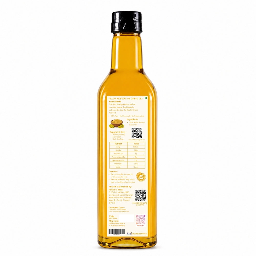 Vedic Yellow Mustard Oil (1 Liter)