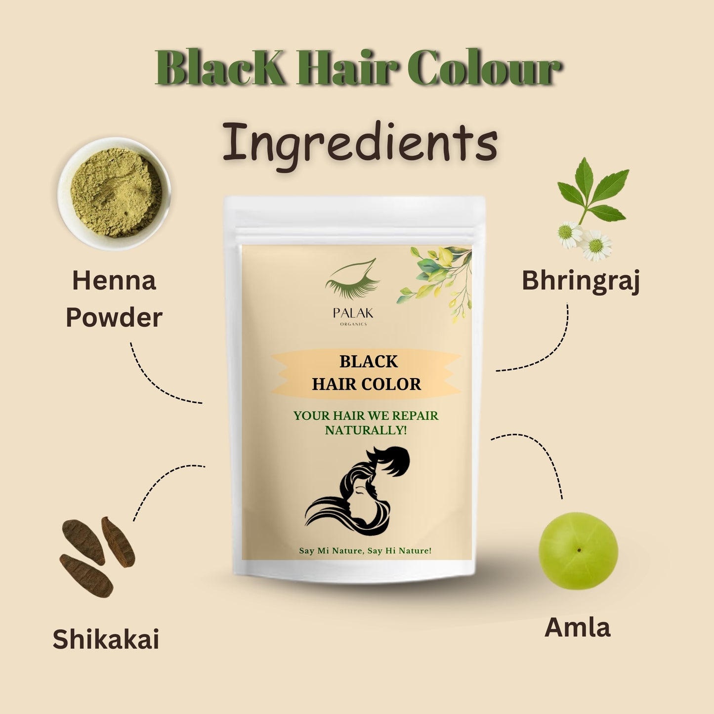 Natural Herbal Hair Color - Black