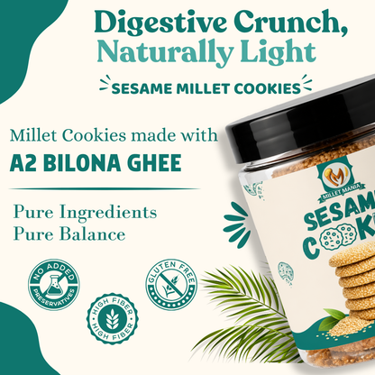 Millet Cookies of Bilona Ghee - Sesame (Til) (90g)