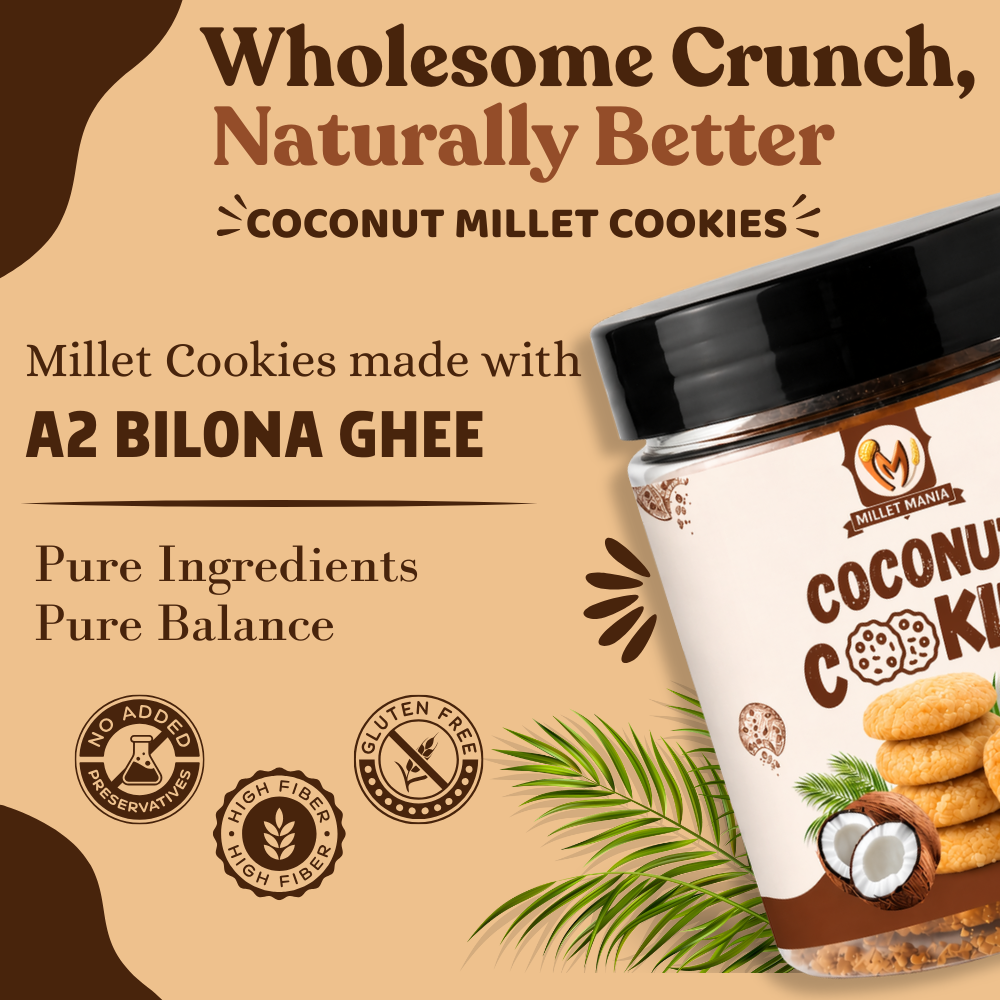 Millet Cookies of Bilona Ghee - Coconut (90g)