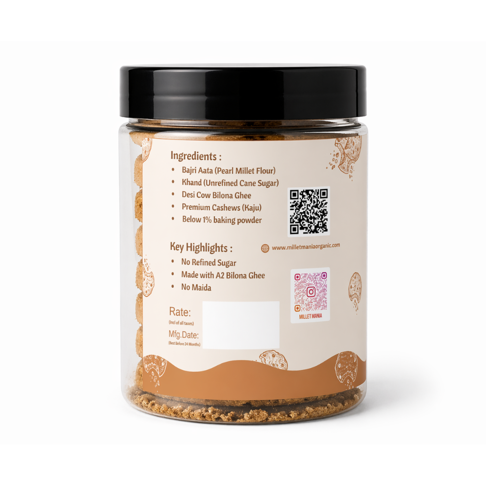Millet Cookies of Bilona Ghee - Cashew (90g)