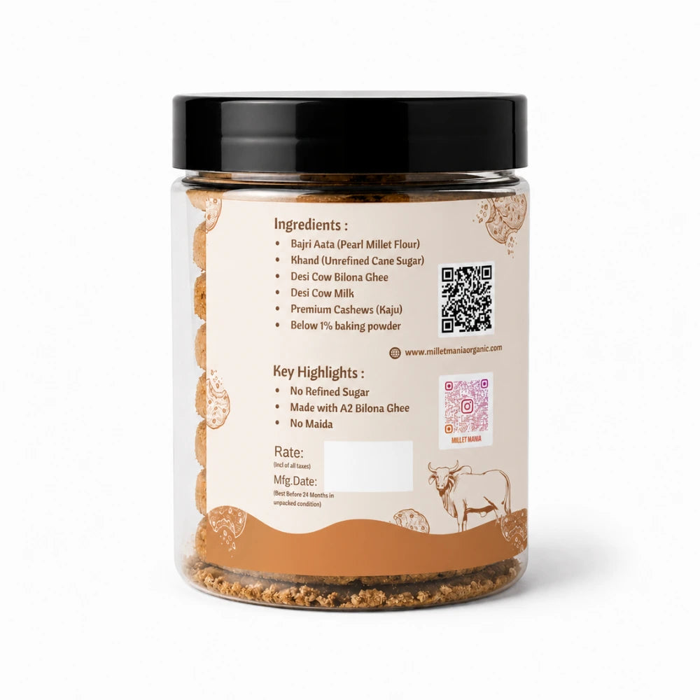 Millet Cookies of Bilona Ghee - Cashew (90g)
