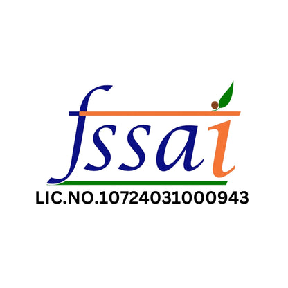 FSSAI logo with a license number on a white background