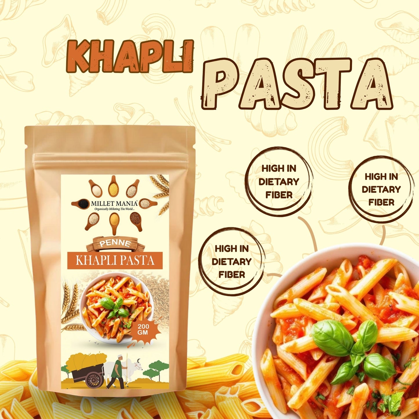 Khapli Wheat Penne Pasta (200g)