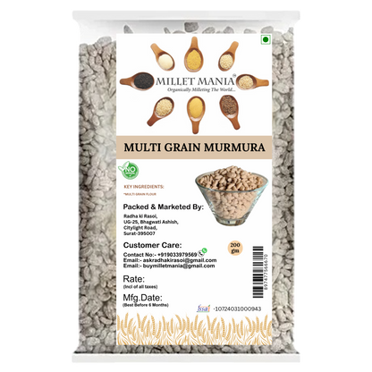 multi-grain murmura, healthy snacks, bajra murmura, fiber-rich snacks, no preservative murmura, low-fat snacks, nutritious murmura, multi-grain puffed rice, murmura for digestion, organic murmura, multi-grain snacks, murmura for chaat, murmura for trail mix, healthy Indian snacks, bajra benefits, natural snacks, crunchy snacks, murmura for kids, murmura for weight management, organic multi-grain products, multi-grain murmura recipes