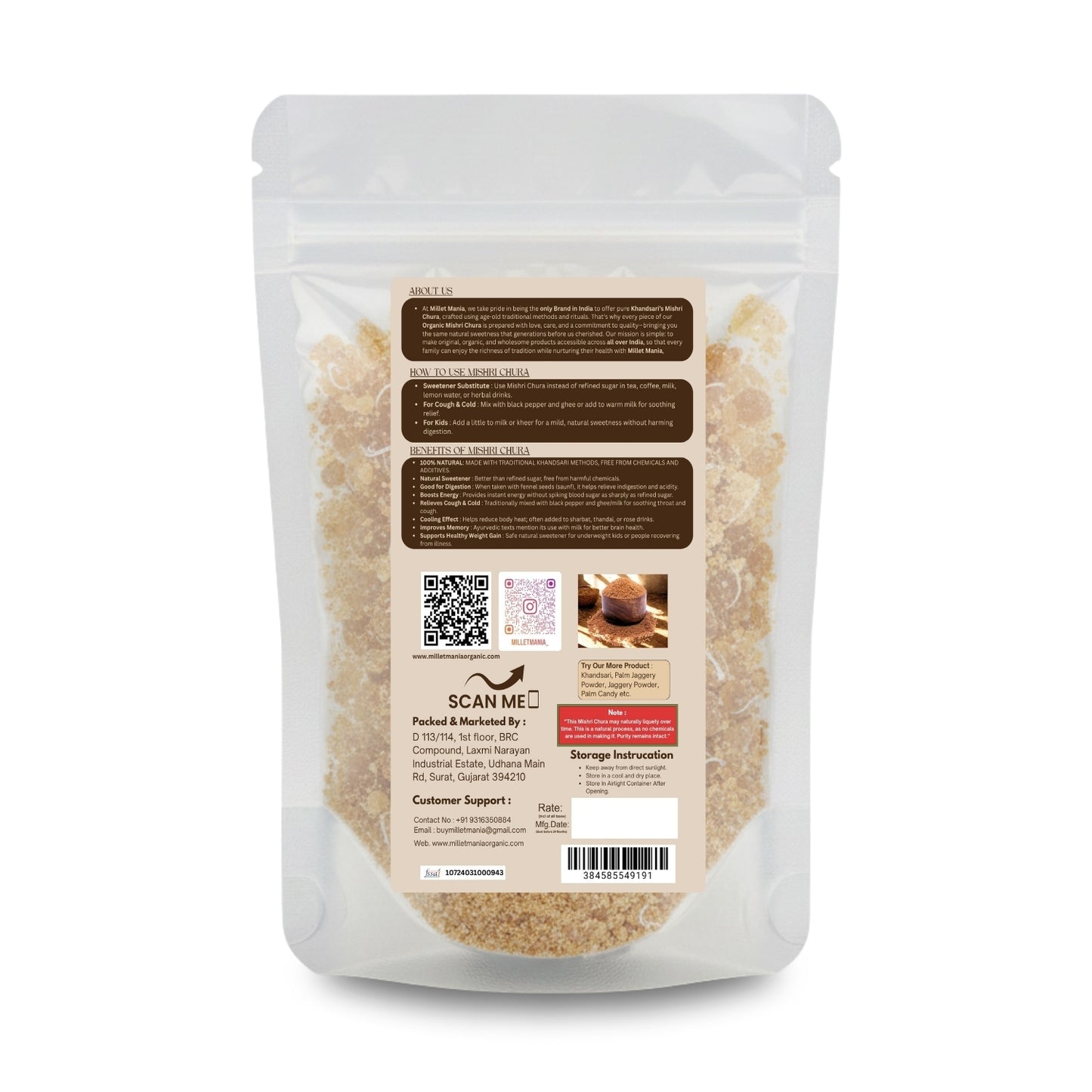 Dhaga Mishri of Khandsari (Broken / Powder Form)