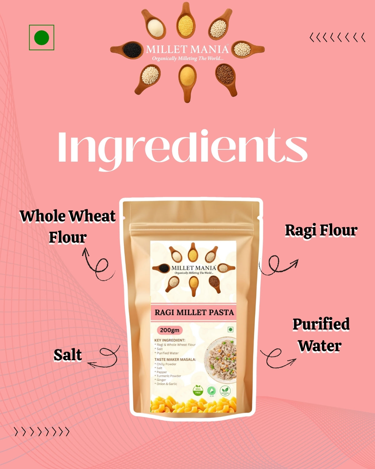 Ragi (Finger) Millet Pasta (200g)