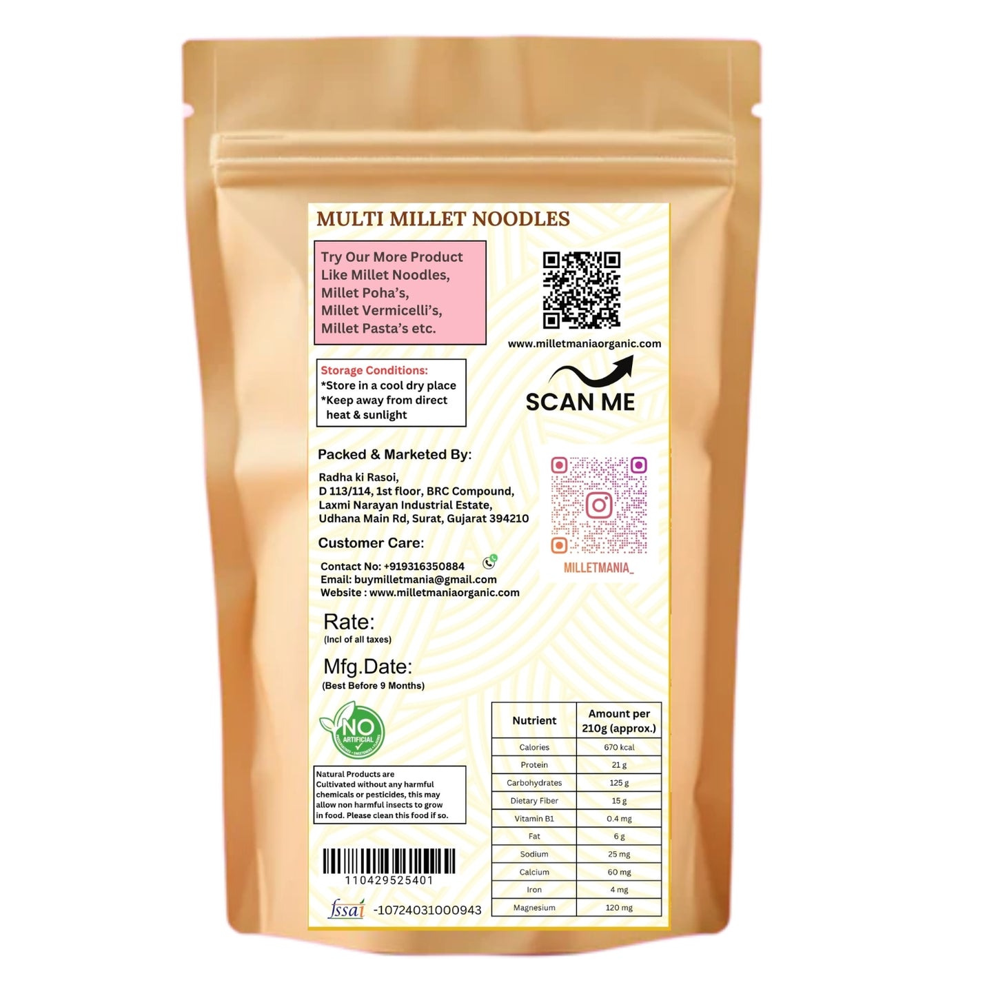 Multi Millet Noodles (210g)