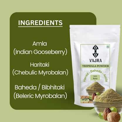 Triphala Powder - 3:2:1 Ratio (150g)
